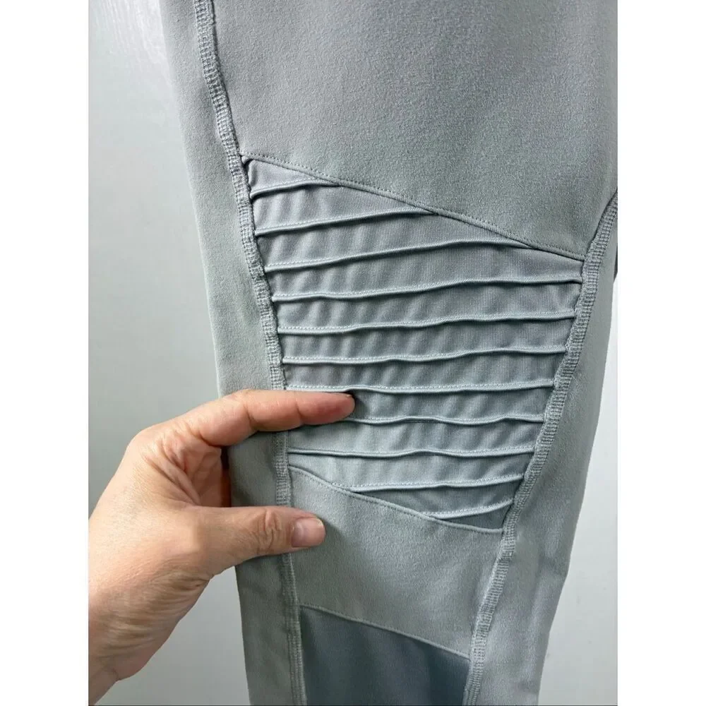 ALO Moto with Sheer Cutouts in Light Gray Size S
